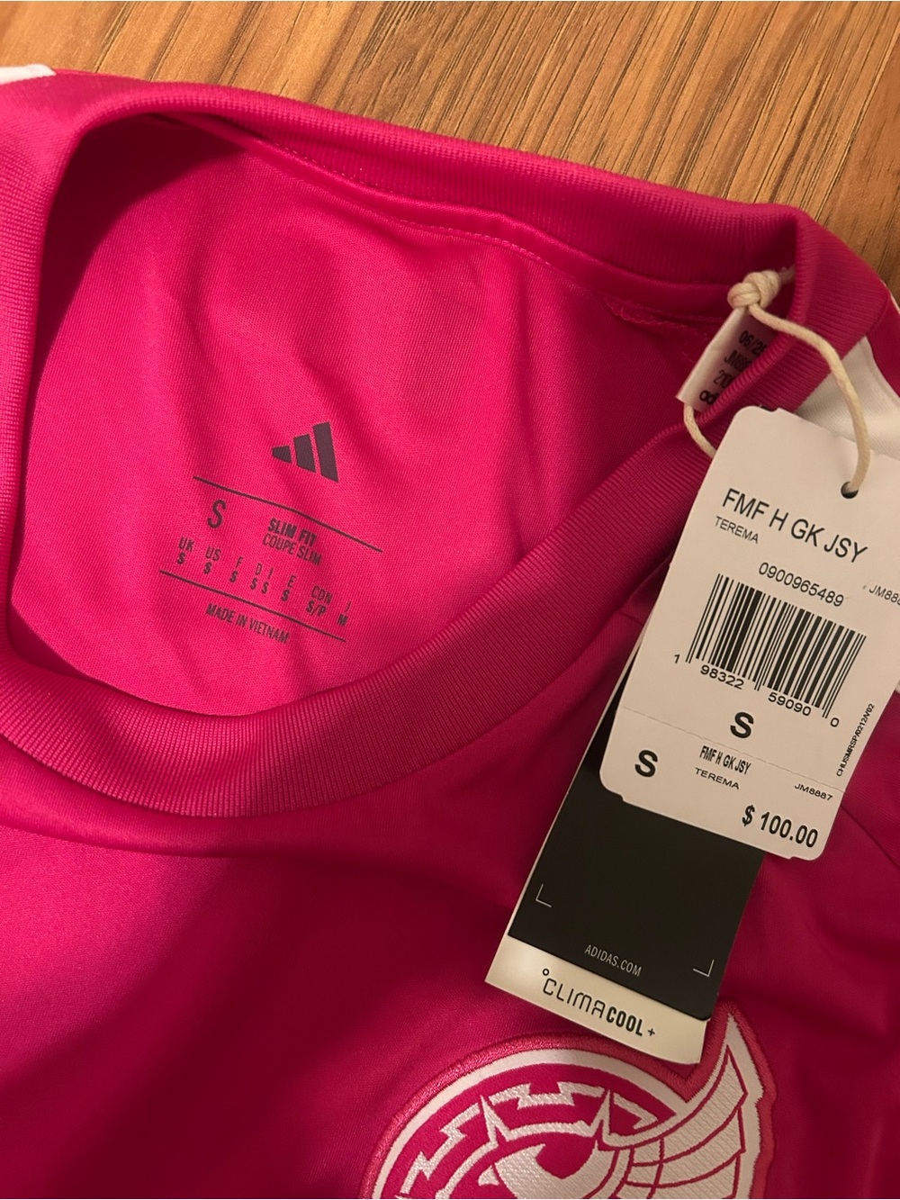 adidas Mexico Hot Pink Soccer (goalkeeper) Jersey with Multicolor Pattern - Picture 3 of 5
